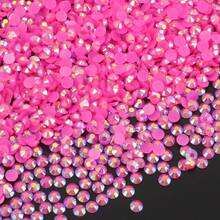 1000 piezas/2000 piezas de strass AB de resina de gelatina color rojo rosa de fruta del dragón, textura de gelatina transparente delicada con color rico, de respaldo plano fácil de aplicar y combinar, adecuado para accesorios de colgantes, decoración de zapatos y sombreros, decoración creativa hecha a mano, material esencial elegante y de moda para manualidades - multicolor - Ver 6