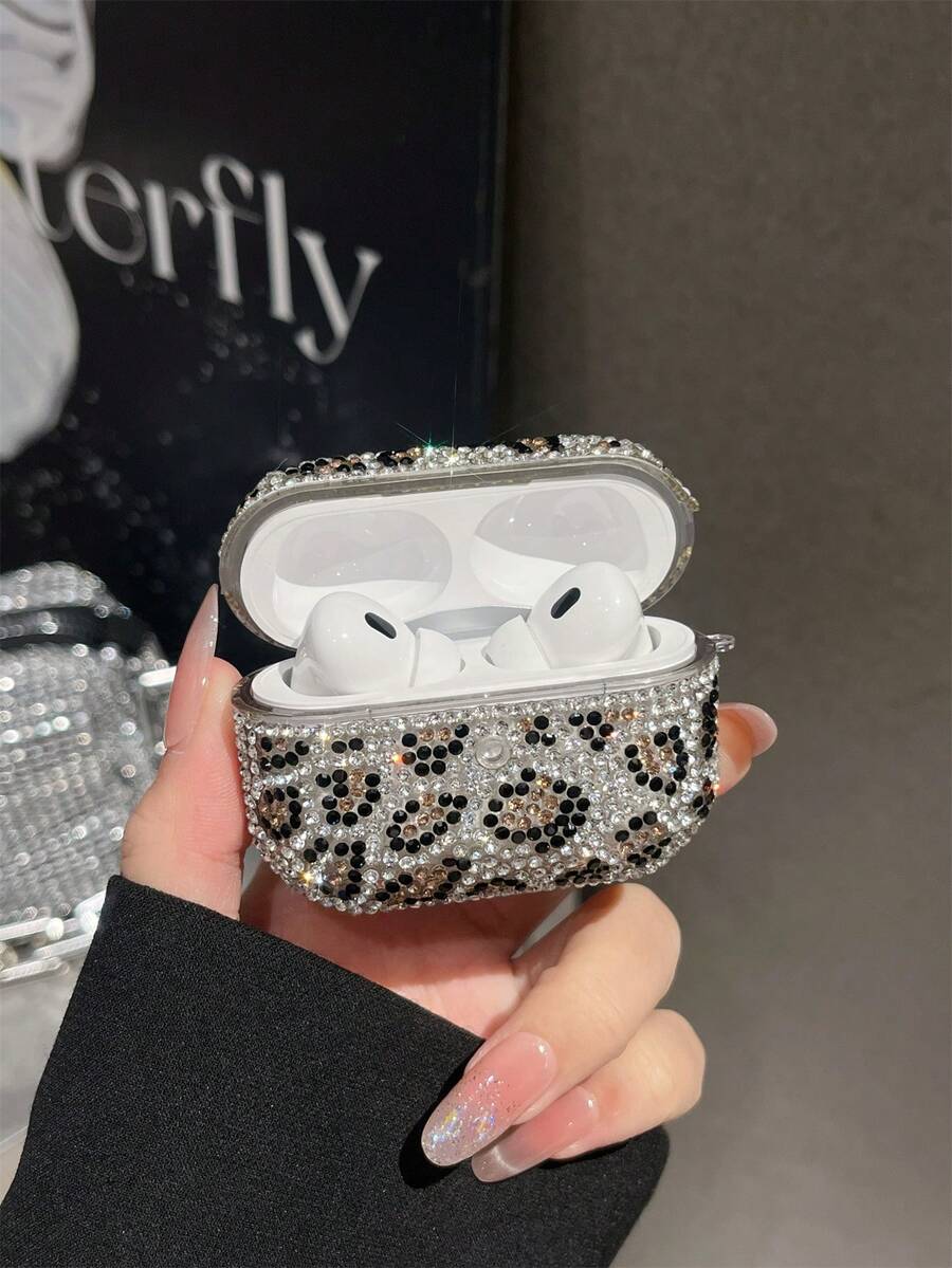 1pc High-End Luxurious Bling Bling Rhinestone Earphone Protective Case, Girly Full Rhinestone Design, Anti-Drop Anti-Loss, Suitable For AirPods Series Bluetooth Earphone Protective Shell