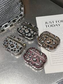 1pc High-End Luxurious Bling Bling Rhinestone Earphone Protective Case, Girly Full Rhinestone Design, Anti-Drop Anti-Loss, Suitable For AirPods Series Bluetooth Earphone Protective Shell - White - View 7