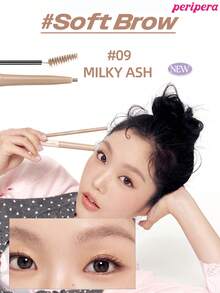 Peripera K-Beauty SPEEDY SKINNY 眉彩筆，眉毛造型凝膠，超細刷頭，輕鬆打造精緻眉妝，防水、持久且防暈染，眉毛造型液，眉毛填充，豐盈眉毛凝膠 - #09 MILKY ASH - 查看 2