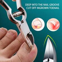 Stainless Steel Pointed Nail Clipper, Gray Manicure Pliers, Foot Dead Skin Trimmer, Non-Slip Handle, Precise Blade With Spring Back, Smooth Sharp Nail Clipper, Portable Durable Toenail Care Tool For Men And Women - Multicolor - View 3