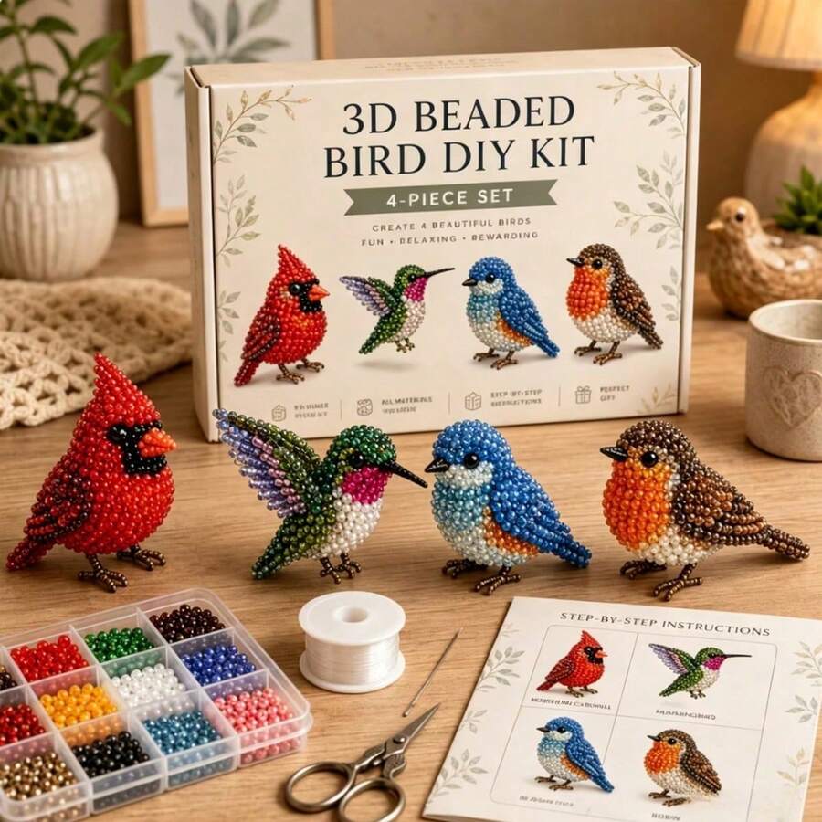 1 buah Kit DIY Hewan Manik-Manik Mini 3D Baru 2026, Set Mosaik Manik-Manik Burung & Hewan Halaman Belakang Lucu Buatan Tangan, Hadiah Dekorasi Kreatif Penghilang Stres untuk Dewasa, Remaja & Pemula - beraneka warna - View 1