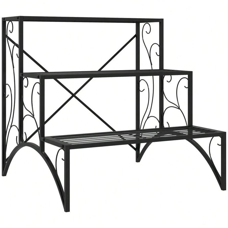 Three-Tier Decorative Metal Plant Stand - Black - T0001-01-2760 - 查看 1