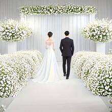 White Artificial Baby's Breath Flowers, Realistic Touch, Suitable For Wedding, Party, Home Garden Decoration, Handmade Texture Artificial Flower Bouquet, Suitable For Home Outdoor Yard Garden Decoration, White Artificial Baby's Breath, White Baby's Breath - 29cm - Artificial Plastic Material, White Artificial Flower - White - View 8