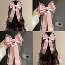 1pc Extended Bow Hair Clip, Side Hair Hoop, Front Fringe Clip, Princess Style Women's Hair Accessory, Beach Accessory - Multicolor - View 8