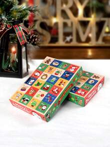 5pcs 24-Day Christmas Countdown Calendar Advent Gift Box, Creative 12 & 24 Grid Design For Christmas Atmosphere, 24-Day Surprise Unboxing Experience, Christmas Eve Countdown Calendar Gift Box, Suitable For Christmas Party And Gift Giving - Christmas Blind Box Gift Box - View 4