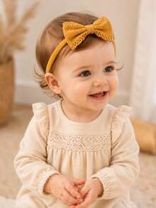 6PCS Colorful Baby Headbands, Knit Bow Soft Stretchy Hairbands With Tiny Gold Star For Newborn Girls,Infant/Toddler Hair Accessories - Multicolor - View 4