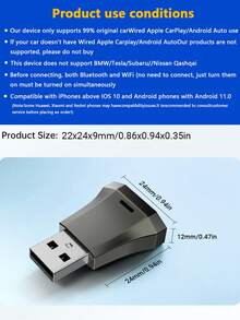 XUDA 全新 SuperBox Mini 車載主機，無線 CarPlay 與 Android，有線轉無線 2 合 1 功能，支援 2.4-5.0 GHz WiFi 5，時尚便攜式車用 CarPlay 接收器，適用於 99% 配備有線 CarPlay 與 Android 功能的汽車 - C - 查看 12