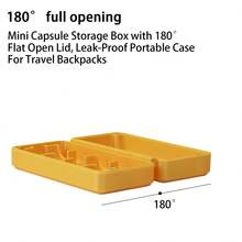 180° Full Opening Capsule Storage Box, Yellow, Travel Dust-Proof Portable Capsule Storage Box, Dual Use For Travel And Daily - Yellow - View 4