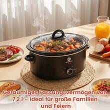 SUPERLEX 180W Electric Frying Pan, Multi-Function Cooking Pot, Electric Hot Pot And Rice Cooker With Non-Stick Coating For Easier Cleaning; Multi-Function Slow Cooker With Four Speed Settings, Pizza Cooker And Adjustable Temperature; Suitable For Home Kitchen; Casseroles And Slow Cookers Can Easily Prepare Corn Soup, Mixed Stews, Beef Broth And Pork Rib Soup, Healthy Porridge And Dessert Soup - EU F Type Plug(220-240V) - View 12