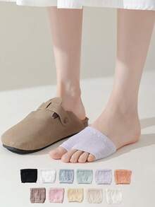 1/3/6/11 Pasang Kaos Kaki Setengah Jari Kaki Terpisah, Kaos Kaki Dua Jari Kaki Terbuka, Kaos Kaki Jepit Jala Musim Panas Anti Selip Terpisah - MultiWarna - View 1