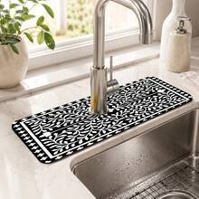 1 buah Alas Pembuangan Keran Anti Selip dari Tanah Diatom, Pelindung Percikan Wastafel yang Cepat Kering dan Menyerap, Alas Karet, Cocok untuk Keran Dapur/Kamar Mandi - MultiWarna - View 1