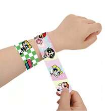 Warner Bros 6 pièces Bracelets à clip authentiques "Les Super Nanas", bracelets de fête à thème de dessin animé, en plastique durable, remplisseurs de sacs de cadeaux de fête colorés et décoratifs et cadeaux de fête, convient aux collectionneurs (styles aléatoires) - Multicolore - Voir 4