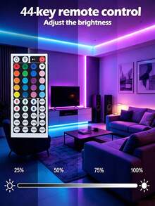Living Room LED Light Strip, 44-Key Infrared Remote Control, USB Powered Self-Adhesive Cuttable TV Backlight, 1m To 30m Optional, Suitable For Home Bedroom Cabinet Holiday Decoration, TV Background RGB LED Light Strip, Monitor Backlight Decoration, 5V USB Powered Lighting, Suitable For TV/Monitor, Home Theater, Indoor Bedroom, Gaming Room And Home Decor. - Multi-color light - View 6