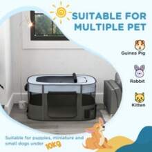 Foldable Dog Pen With Storage Bag For Indoor/Outdoor Use, Portable Pet Playpen, With Ground Stakes - T0001-01-7006 - View 8