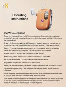 D8 Fashion Wireless Clip-On Retractable Earphones With LED Digital Display Real-Time Battery Level, One-Click Automatic Earphone Cable Storage, 400mAh Large Capacity Battery, Up To 90 Hours Ultra-Long Battery Life, Smooth Hands-Free Calling - View 11