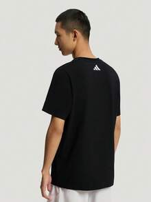 Adidas Unisex M LOGO TEE1 Short Sleeve Knit Collarless T-Shirt TLE1239 - Navy Blue - View 3