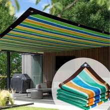 Portable Privacy Sunshade Net With Grommets, Windproof Sun Canopy, Suitable For Backyard Patio, RV Camping And Outdoor Use - Multicolor - View 5
