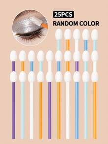 25pcs Single-Head Sponge Eyeshadow Applicators, Multi-Color Multi-Purpose Sponge Sticks For Eyeshadow, Nail Art, Lipstick, Portable Makeup Tools - Multicolor - View 5