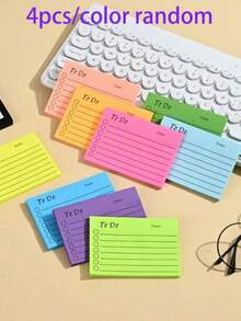 252 piezas/Set Bloc de notas para lista de tareas de color aleatorio, 6 piezas/2 piezas Cuadernos, Combinación aleatoria vibrante, Fácil de usar, Eficiente para tomar notas y organizar información - Ideal para estudiantes, oficina y hogar - Varios estilos - Ver 8
