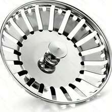 1pc Stainless Steel Kitchen Sink Strainer Basket Replacement With Rubber Stopper, Standard Drain Sink Filter With Plastic Knob - A - View 10