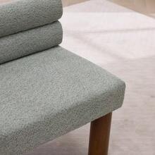 Oversized Modern Minimalist Bench, Armless Design, Wooden Frame – Ideal For Dining Room/Bedroom/Entrance Area - Green - View 5