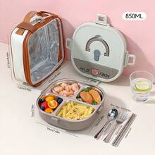 Cute Bento Box Adult, 304 Stainless Steel Lunch Box, Microwavable Food Container With Tableware, Portable Insulated Lunch Container With Handle, Leakproof Lunch Box For Student School, Japanese Bento Box, Metal Lunch Box - Multicolor - View 16