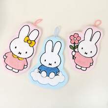 1pc Miffy Rabbit Hand Towel, Cute Hanging Kitchen Towel, Soft And Absorbent, Suitable As A Small Gift For Fans, Family And Friends - Multicolor - View 3