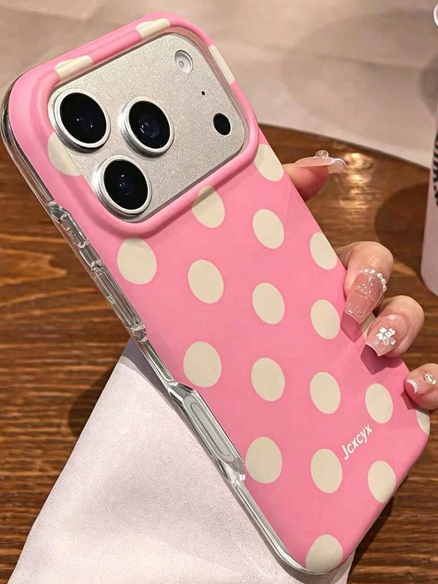 1個 Ins 波點 IMD 全包覆防震 TPU 手機殼,適用於 Apple 11 Pro Max/12 Pro Max/13 Pro Max/14 Pro Max/15 Pro Max/16 Pro Max/17 Pro Max - 粉色 - 查看 1