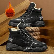 zhenyuezu Autumn/Winter Mid-Calf Plus Size Fashionable Comfortable Snow Boots, Thermal Lined Warm Interior, Excellent Grip, First Choice For Outdoor Sports And Leisure In Autumn/Winter - Black - View 4