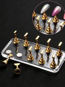 5 buah Stand Display Nail Art Magnetik, Tempat Latihan Kuku Akrilik, Rak Display Nail Art DIY untuk Salon Kuku - MultiWarna - View 8