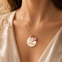 Regalo de cumpleaños, regalo de cumpleaños 16º 18º 25º 30º para mujeres, regalo de joyería de hitos, collar con nombre personalizado, regalo personalizado para hija - Multicolor - Ver 7