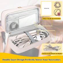 1pc Double Layer Travel Storage Bag, Suitable For Hair Dryer, Flat Iron, Air Styling Tools And Drying System, With Accessory Fixing Strap - Multicolor - View 4