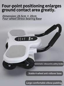 Automatic Rebound Ab Roller, Men And Women Abdominal Muscle Training Tool, Home Fitness Abdominal Workout - Grey - View 6