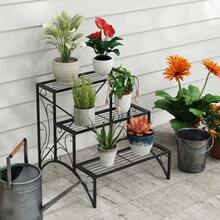 Three-Tier Decorative Metal Plant Stand - Black - T0001-01-2760 - 查看 5