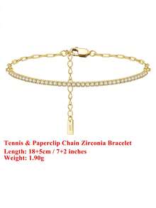 ORSA JEWELS 1件正品925純銀半圈網球手鍊，鑲嵌4A級立方鋯石，精緻女士珠寶，生日、婚禮、訂婚、新娘完美禮物 - 金黃色 - 查看 6