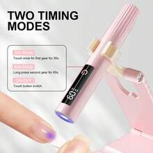 LIMEGIRL Lámpara de uñas LED portátil y mini, secador de uñas LED UV con soporte, lámpara de uñas LED UV de sobremesa sin manos para manicura de viaje y en casa, rosa/blanco - Multicolor - Ver 3