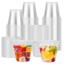 280ml Personalized Transparent Cup With Lid, Reusable Thickened Clear Cup, Suitable For Ice Cream, Cake, Snacks, Fruit, Cold Drinks, Smoothies, Pudding, Salad, Ideal For Home, Restaurant, Beverage Shop, Cafe, Outdoor Party, Halloween, Christmas - Transparent - View 4