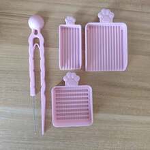 4pcs Cute Pink Paw Shaped Craft Tool Set: Including Sorting Tray, Storage Box And Tweezers, Handmade Craft Supplies - Multicolor - View 8