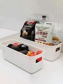 10-1 Stackable Plastic Storage Bins With Handles, Suitable For Storing Halloween Props, Also For Office, Home And Closet, Multi-Functional Storage Basket, Can Store Socks, Underwear, Stationery And Cosmetics, Suitable For Halloween And Christmas - White - View 4