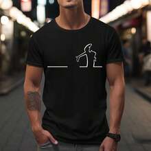 Local Stock, Brand, Balum La Linea Men's T-Shirt - 黑色 - 查看 7