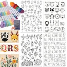 Washable Soluble Embroidery Stabilizer, Cute Animal & Floral Pattern DIY Hand Embroidery For Beginners, Pre-Printed Water-Soluble Embroidery Pattern Stabilizer - A247 - View 2