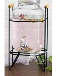 Iron Frame Glass Juice Jar Bar 4L Large Capacity Spiced Wine Barrel Container Fruit Tea Cold Water Barrel Whiskey - View 6