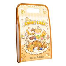 Carpeta Infantil A4 con Dibujos Animados de Animales, Portátil, Impermeable, de Tres Capas, Gran Capacidad, Bolsa de Archivo para Clasificación, Bolsa de Almacenamiento de Documentos para - Beis - Ver 1