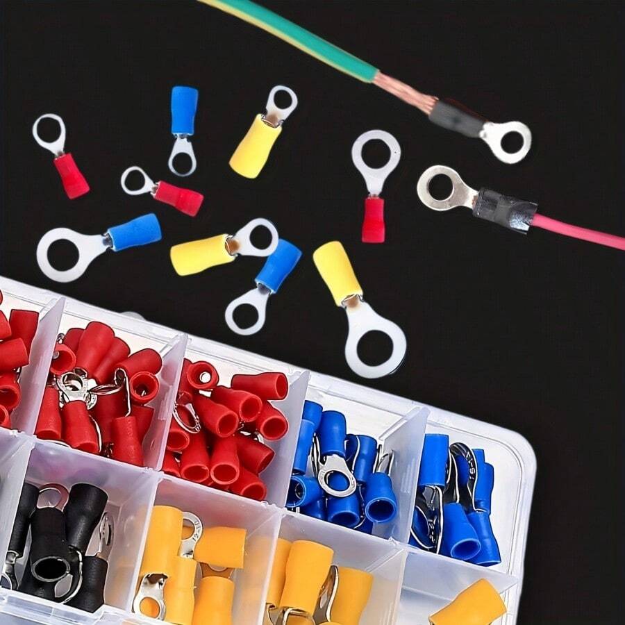 102pcs Universal Car Wire Harness Connectors, Assorted Insulated Crimp Spade Terminals, Wire Cable Connector Kit, PVC Quick Connect Wire Terminals, Suitable For Boats, Vehicles And Motorcycles, Battery Not Included