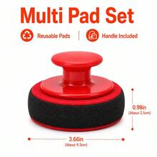 Car Wax Applicator Pad Set With Detachable Handle, Foam Sponge Cleaning Pad, Suitable For Waxing And Polishing - 1 Handle 5 Pads - View 9