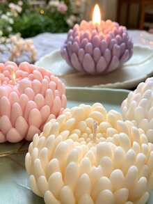 1pc Chrysanthemum & Lotus Silicone Mold Scented Candle Making Mould For DIY Gypsum Soap Epoxy Resin Clay Irregular Desktop Hanging Ornament Silicone Mold Valentine's Day Mother's Day Thanksgiving - A - View 5