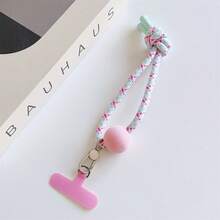 1PC Dopamine Phone Lanyard Wrist Strap Spacer Camera Keychain Bag Charm Pendant Universal Camera Phone Case Hanging Ball Short Rope - Multicolor - View 6