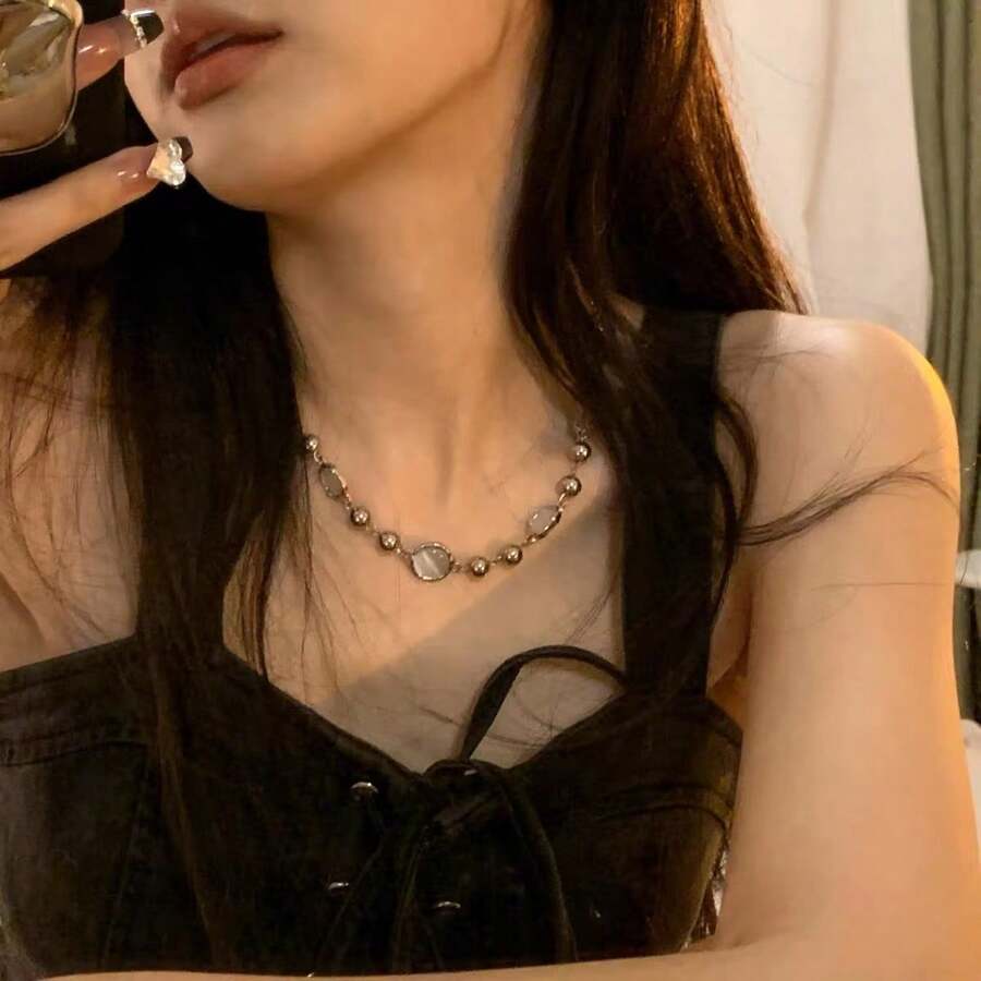 Premium Design Women's Necklace Chain, Collarbones Chain, Party Gift - Silver - View 1