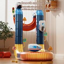 Variable Assembly Electric Track Train DIY 3D High-Speed Rail Toy, Can Run Vertically And With Lights, Educational Early Learning Birthday Gift For Boys & Girls, Suitable For Children & Kids Electric Train Set - Multicolor - View 5